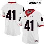 Women's Georgia Bulldogs NCAA #41 Channing Tindall Nike Stitched White Legend Authentic No Name College Football Jersey ZQR4254NR